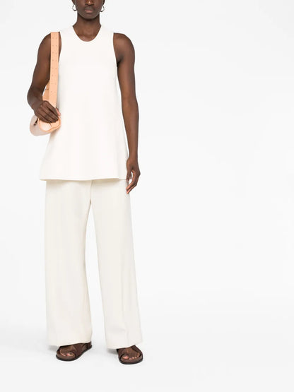 Cropped-Detail Sleeveless Blouse