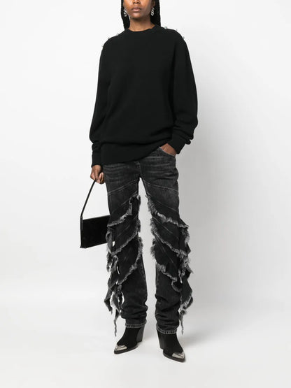 Stud-Embellished Crew-Neck Jumper