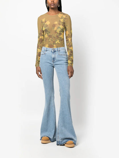 Mid-Rise Flared Jeans