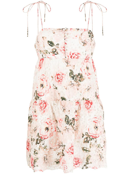 Lorelle Babydoll Floral-Print Minidress