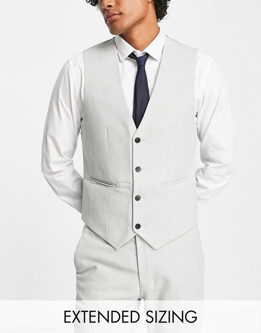 Skinny Wool Mix Suit Waistcoat
