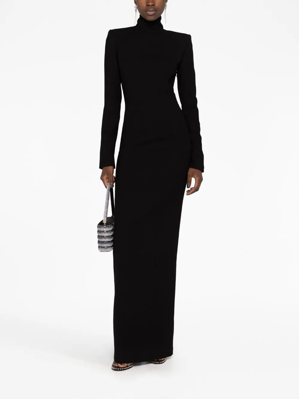 High-Neck Open-Back Maxi Dress