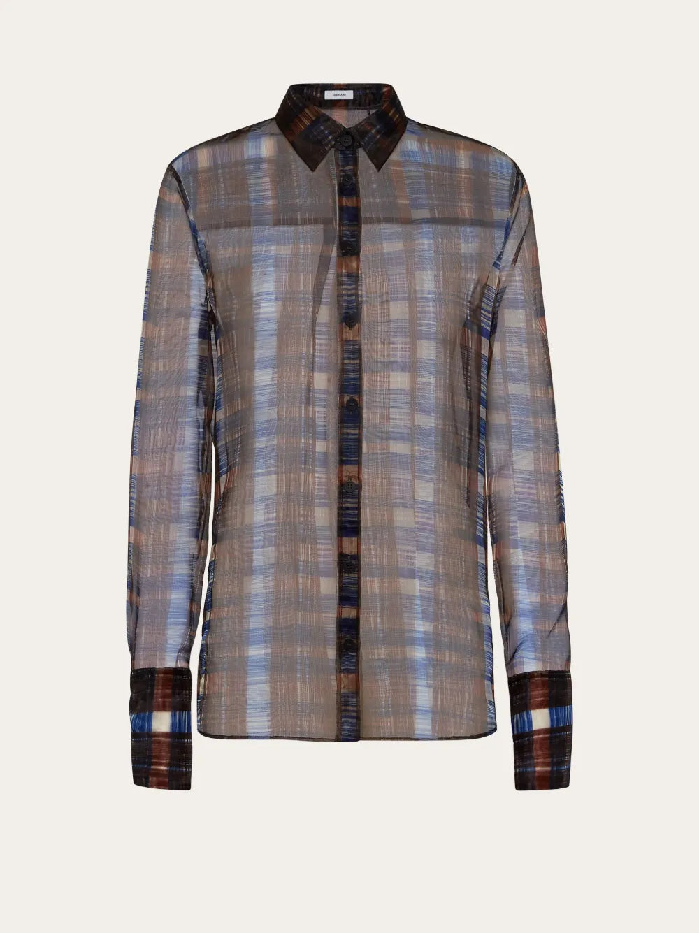 Long-Sleeved Organza Shirt