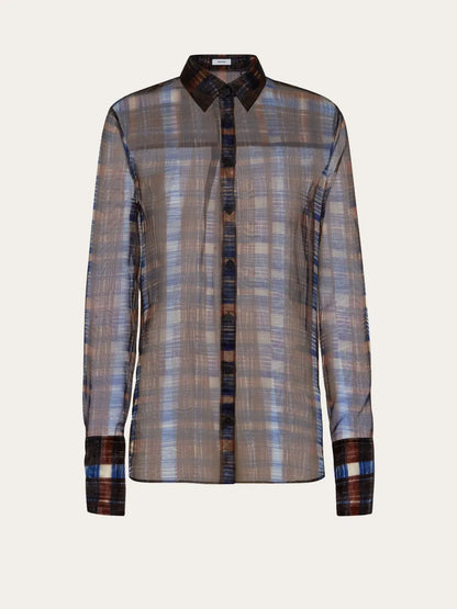 Long-Sleeved Organza Shirt