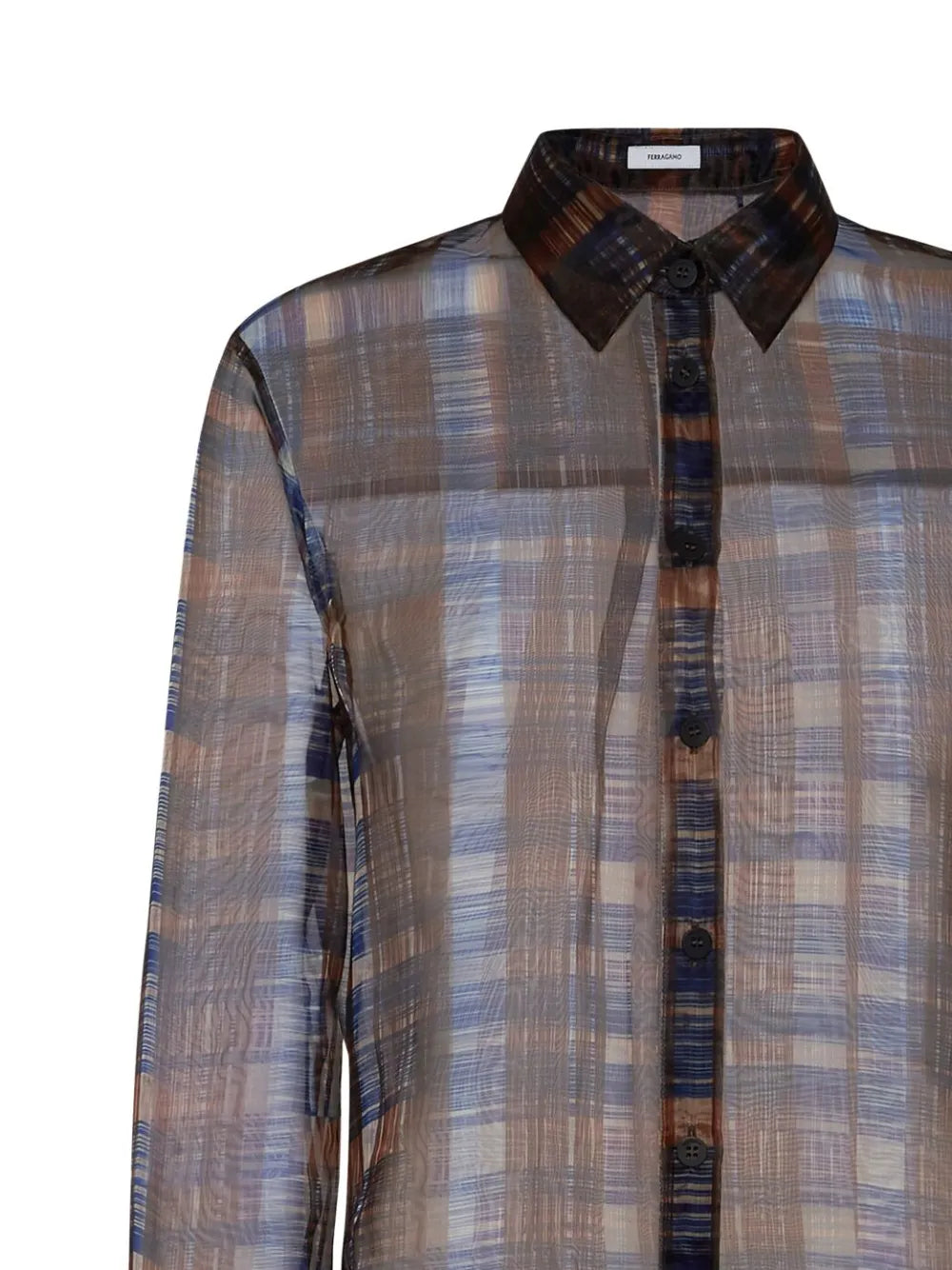 Long-Sleeved Organza Shirt