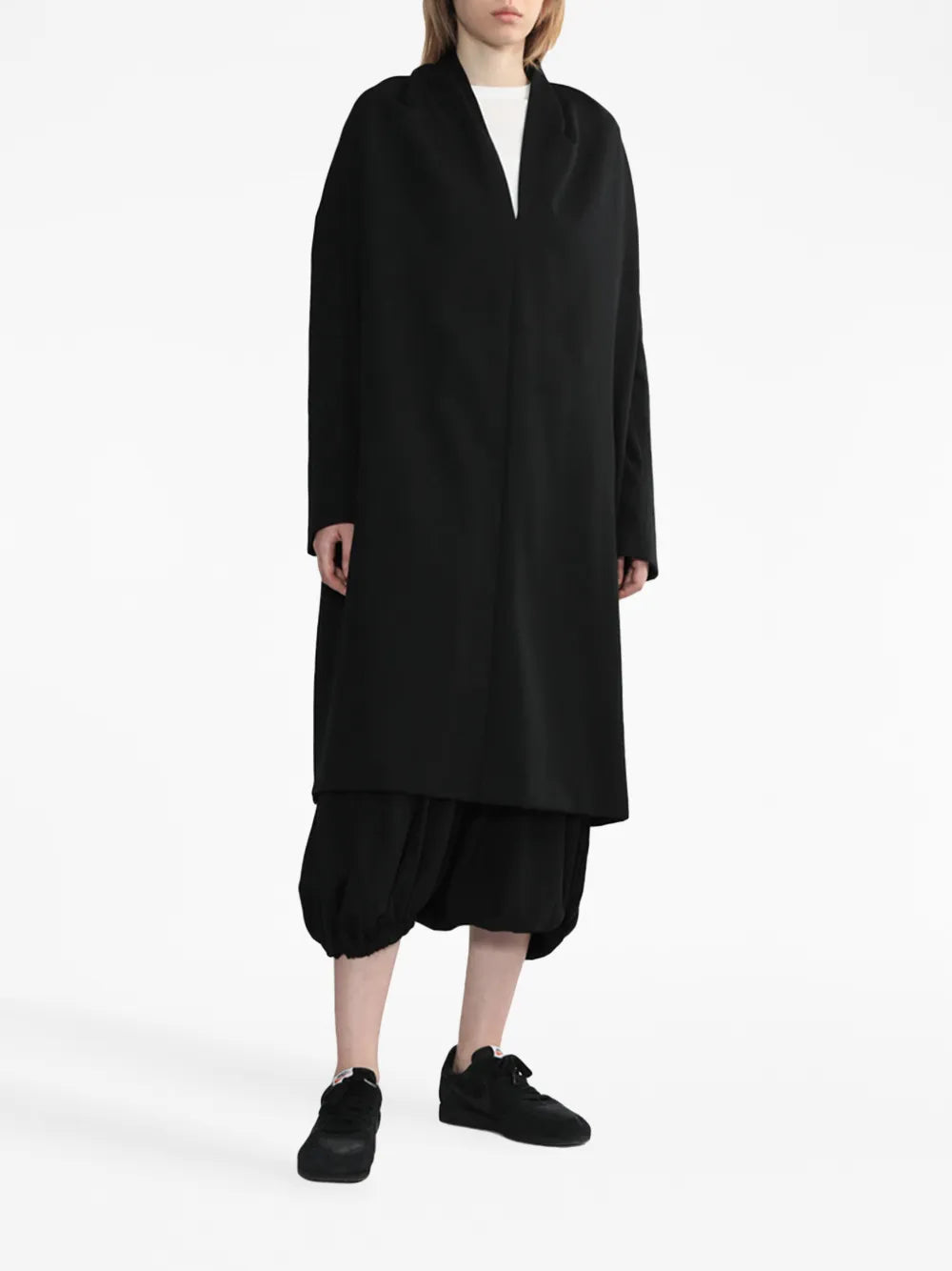 V-Neck Long-Sleeve Wool Dress