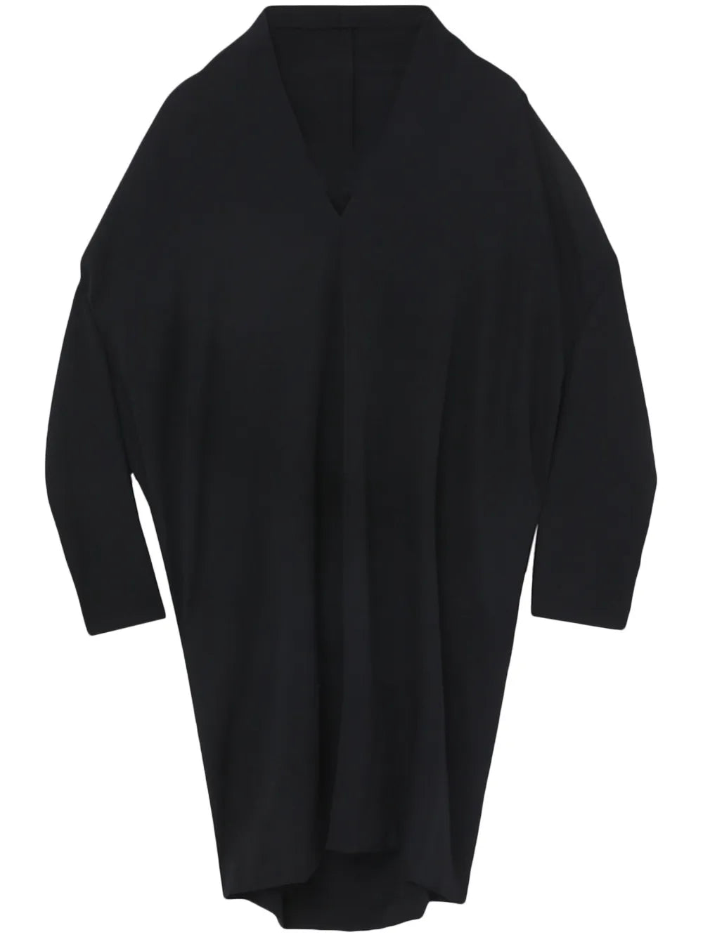 V-Neck Long-Sleeve Wool Dress