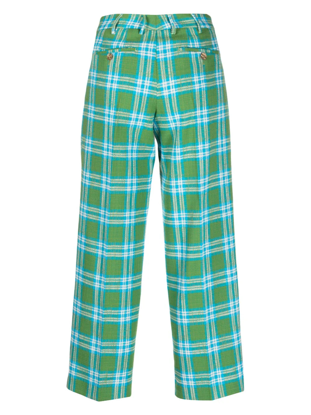 Check-Pattern Cropped Trousers