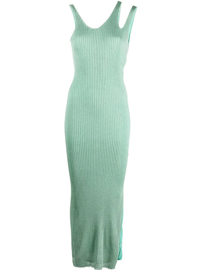 Ivette Metallic-Rib Midi Dress