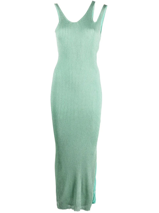 Ivette Metallic-Rib Midi Dress