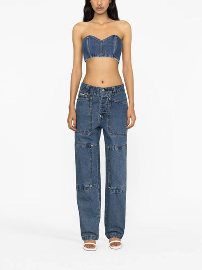 Denim Bandeau Top