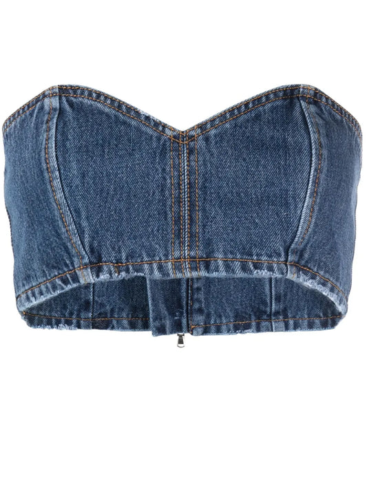 Denim Bandeau Top