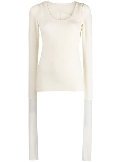 Layered Fine-Ribbed Jumper