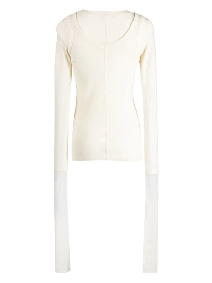 Layered Fine-Ribbed Jumper
