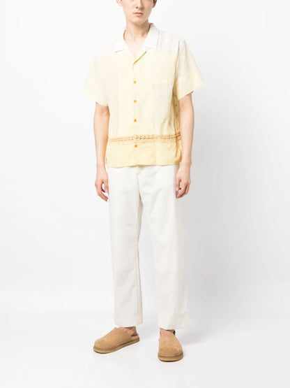 Crochet-Knit Short-Sleeved Shirt