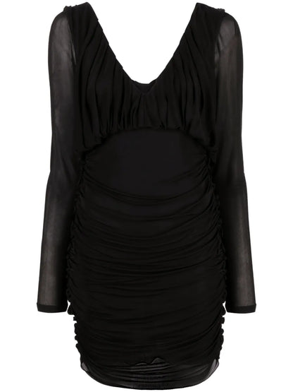 Draped V-Neck Minidress