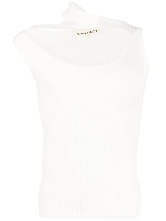 Triple Collar Ribbed Tank Top