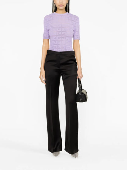 Flared Cotton Trousers