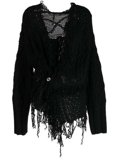 Distressed Asymmetric Cardigan