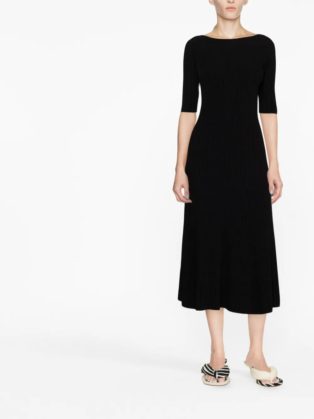 Ribbed-Knit Midi Dress