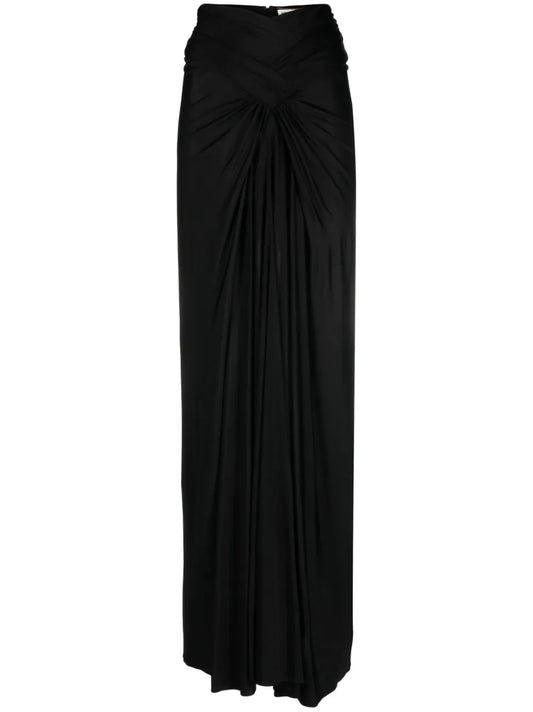 Ruched Jersey Maxi Skirt