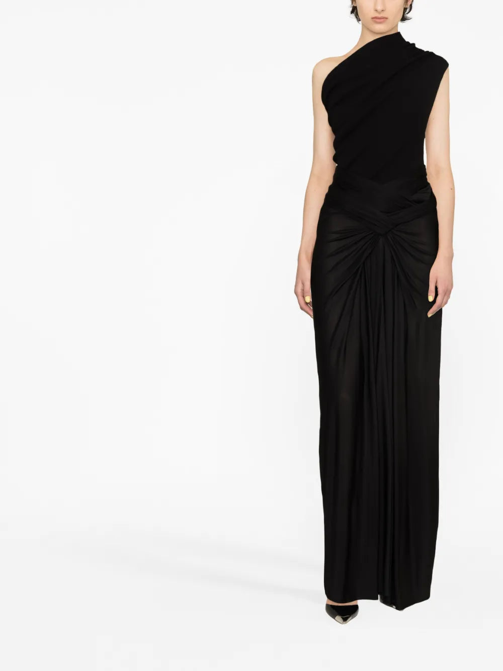 Ruched Jersey Maxi Skirt