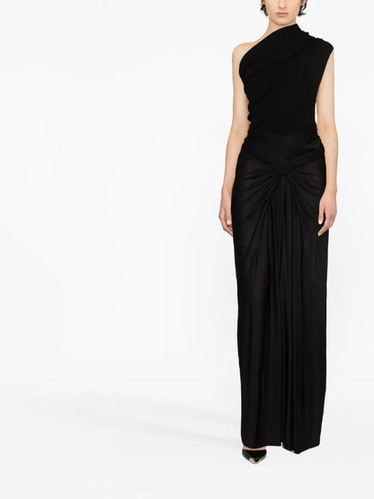 Ruched Jersey Maxi Skirt