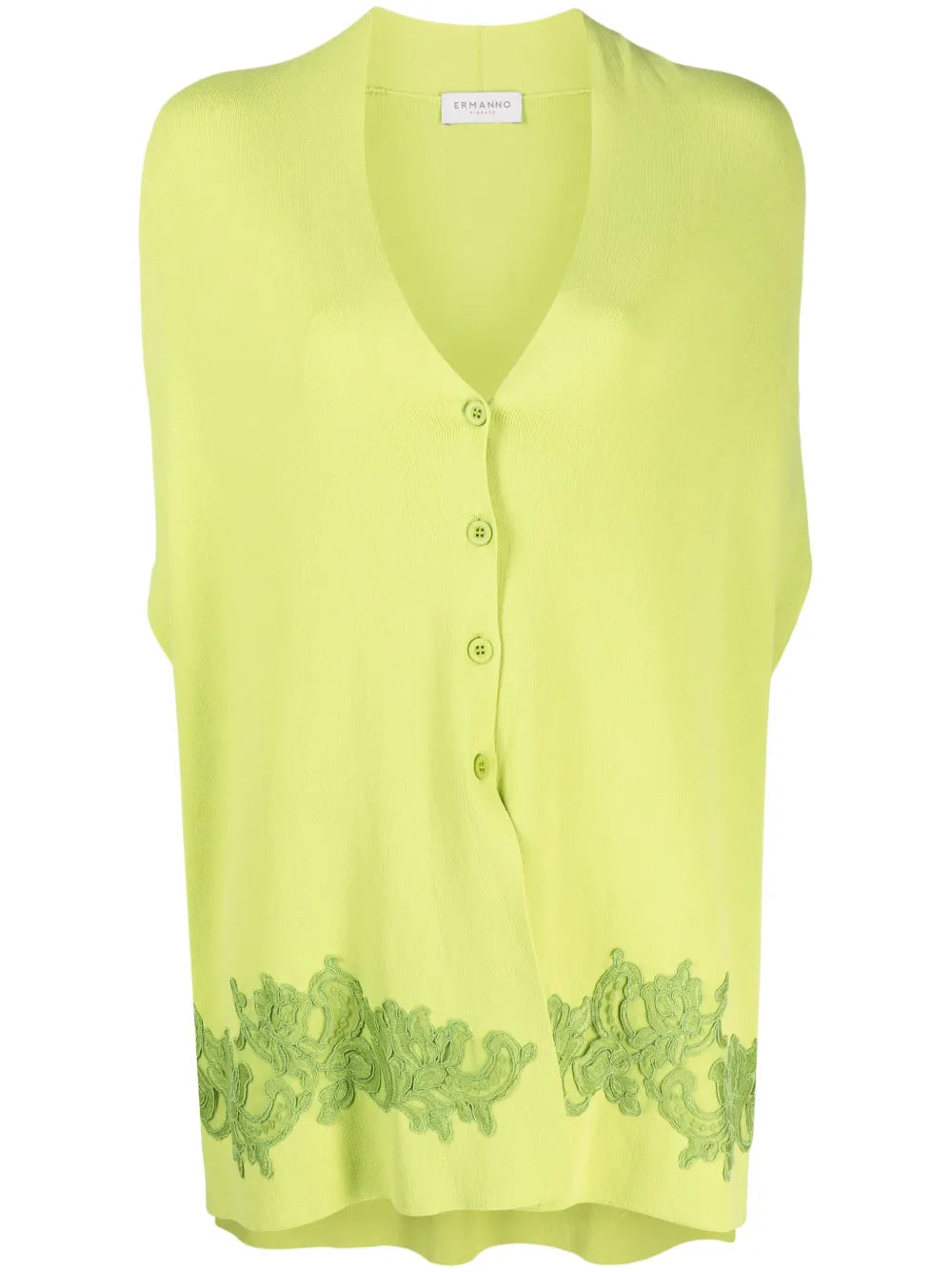 Floral Lace-Appliqué Short-Sleeve Cardigan