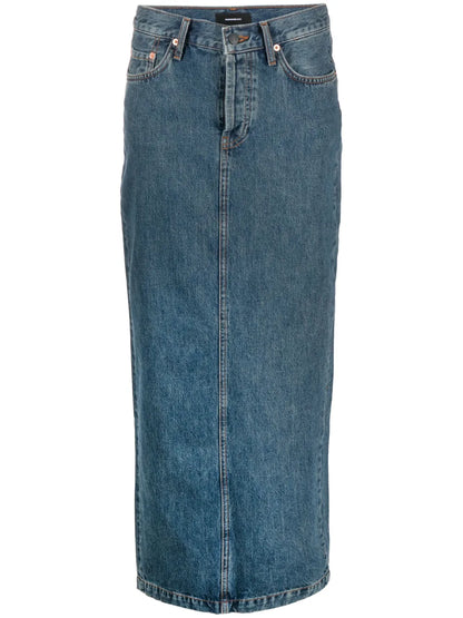 Denim Column Maxi Skirt