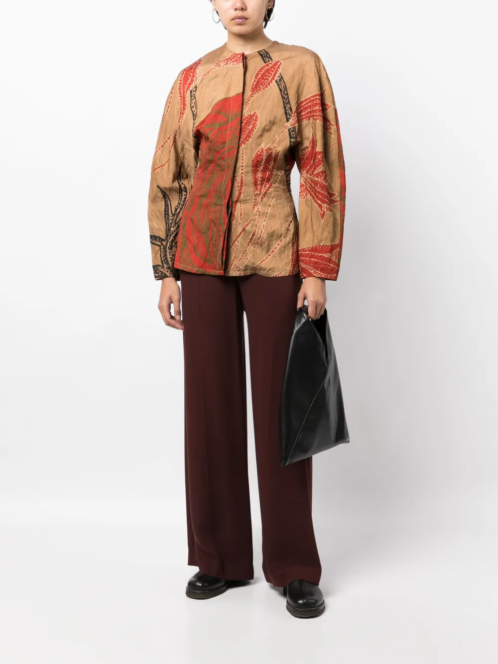 Floral-Print Long-Sleeve Blouse