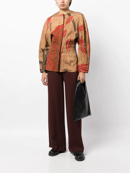 Floral-Print Long-Sleeve Blouse