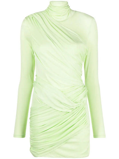 Kores Draped-Panel Mini Dress