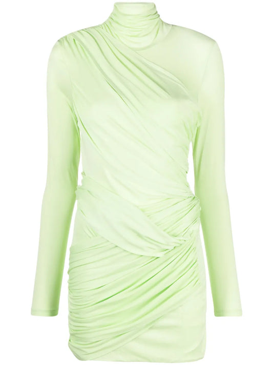 Kores Draped-Panel Mini Dress