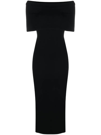 Off-Shoulder Ribbed Dress