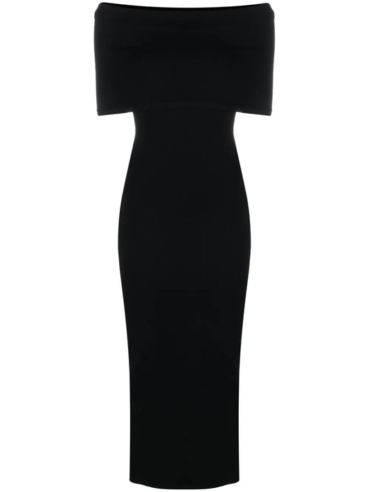 Off-Shoulder Ribbed Dress