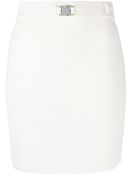 Buckle-Detail Knit Miniskirt