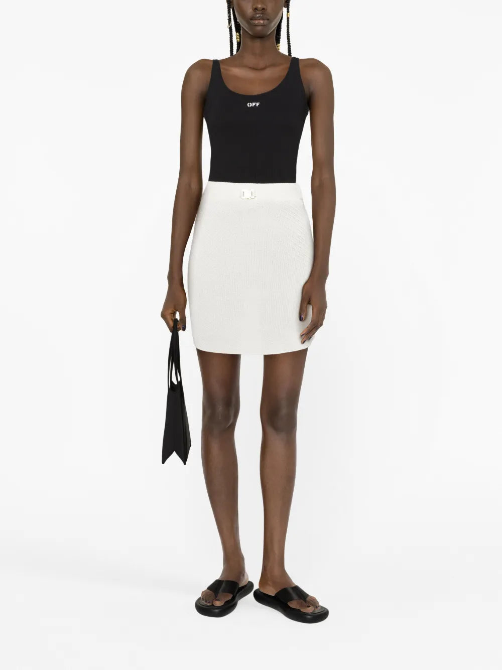 Buckle-Detail Knit Miniskirt