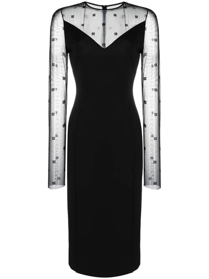 Logo-Jacquard Midi Dress