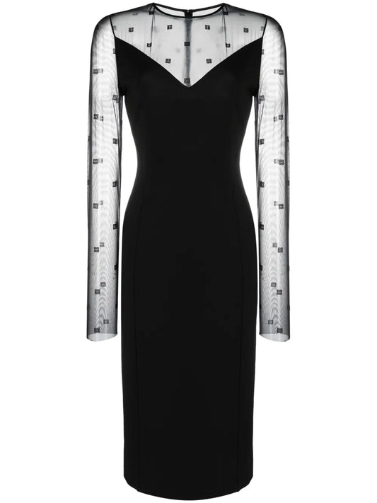 Logo-Jacquard Midi Dress