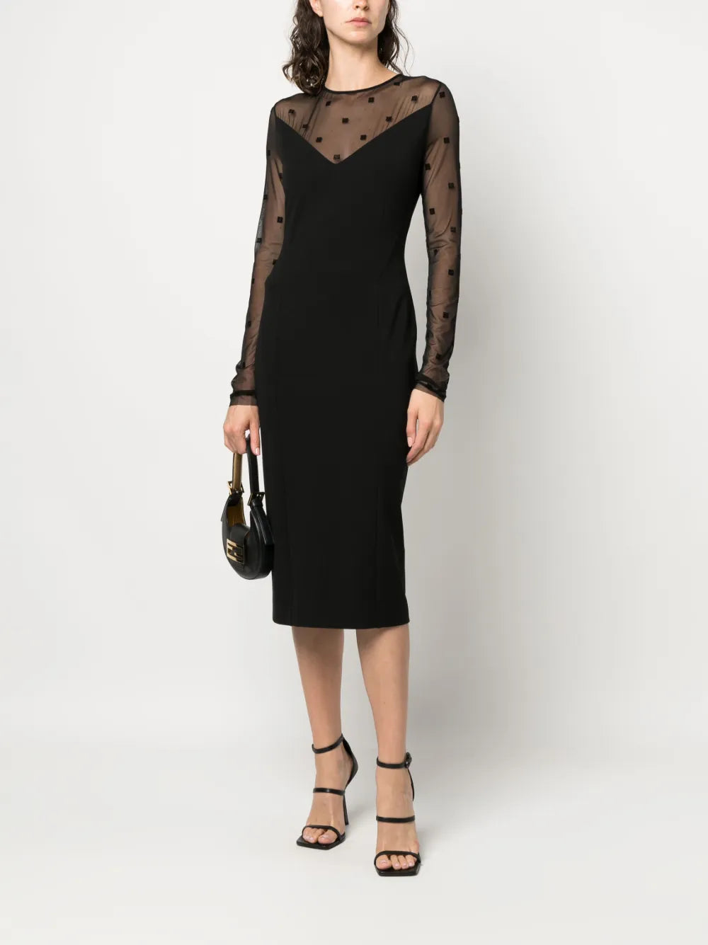 Logo-Jacquard Midi Dress