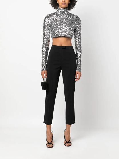 Essential High-Waisted Cigarette Trousers