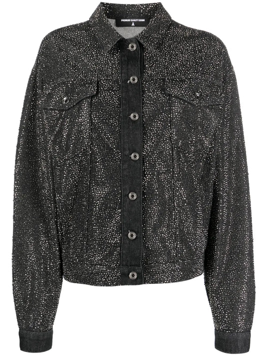 Crystal-Embellished Denim Jacket