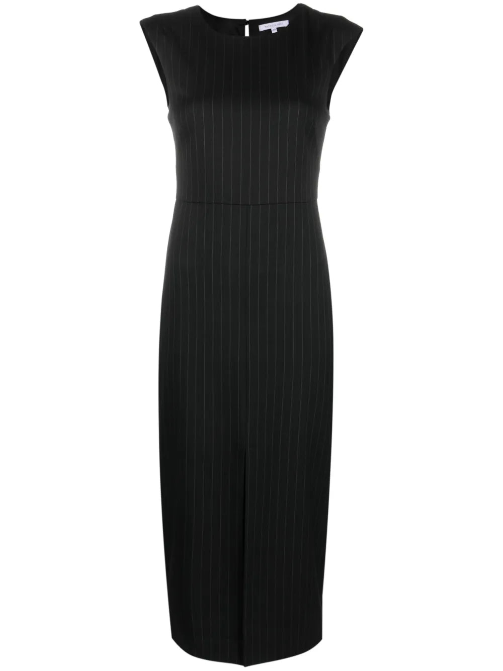 Pinstripe-Print Flannel Midi Dress