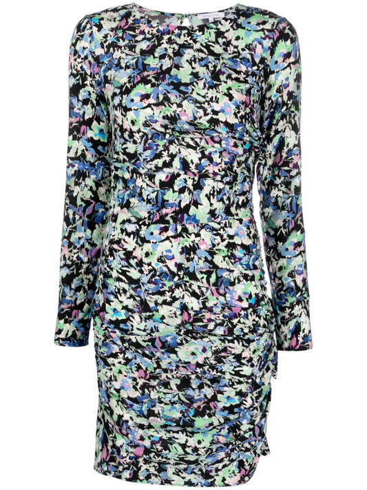 Floral-Print Ruched Dress