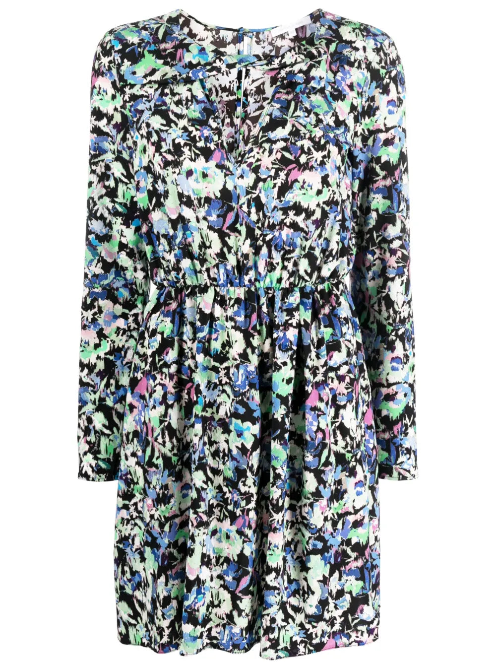 Floral-Print Long-Sleeve Mini Dress