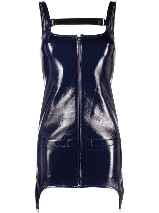 Strap-Embellished High-Shine Minidress