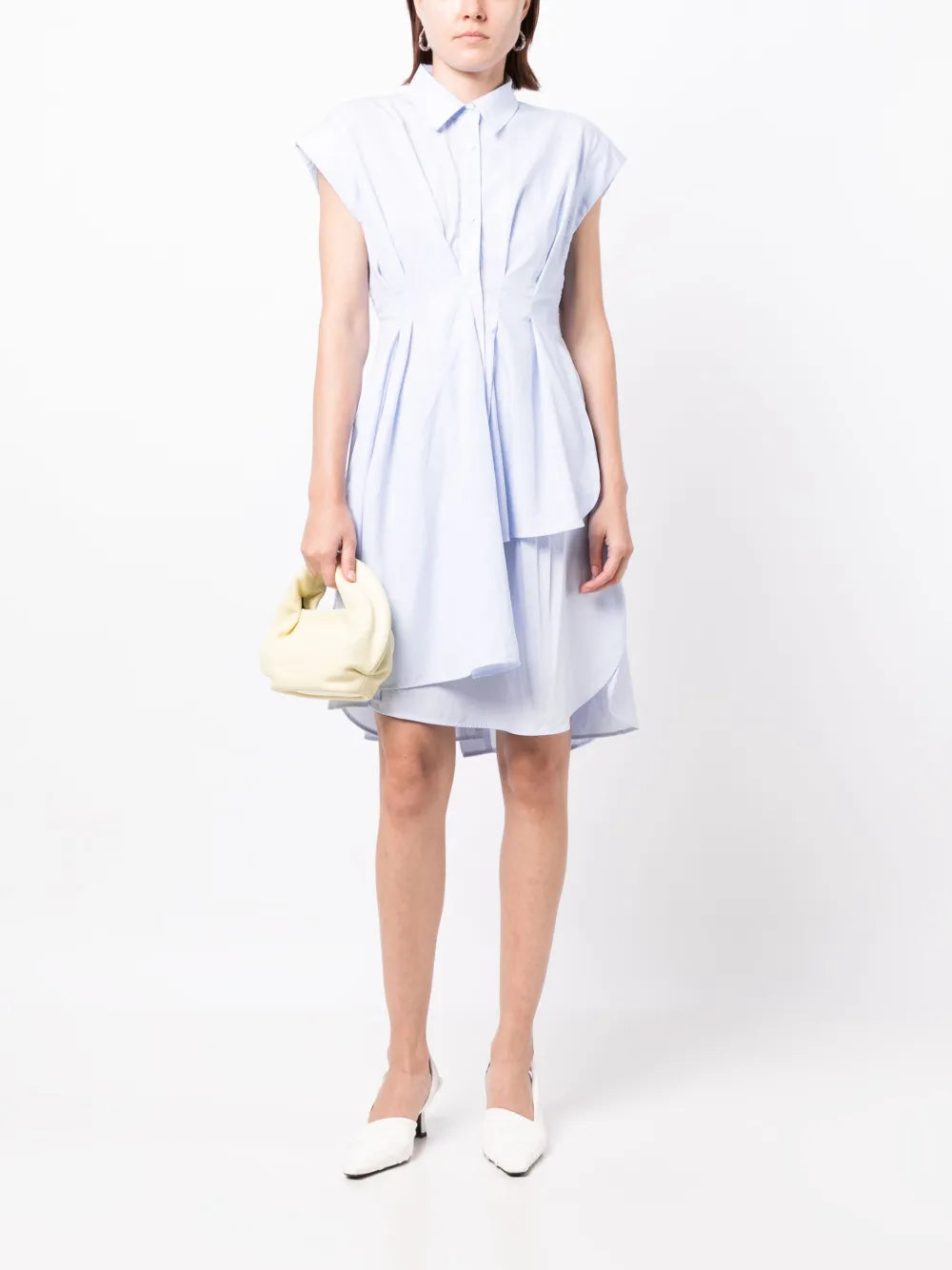 Ruffled Fitted-Waist Cotton Dress