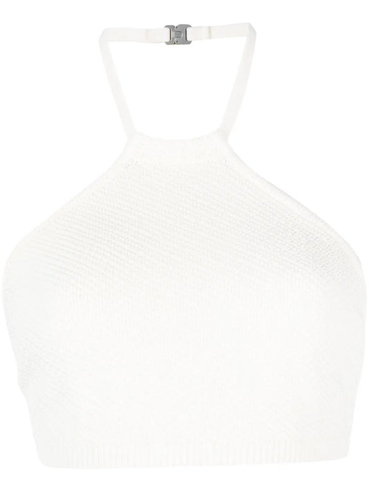 Cropped Halterneck Knit Top