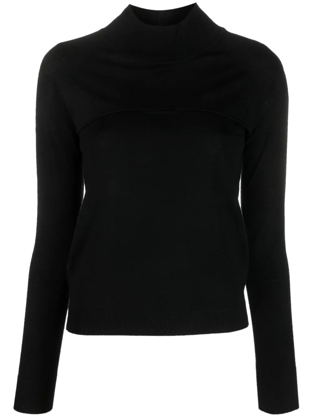Long-Sleeved Cut-Out Wool T-Shirt