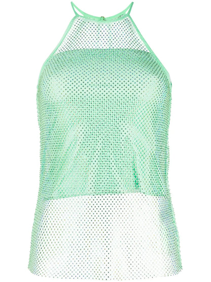 Rhinestone-Embellished Sleeveless Top
